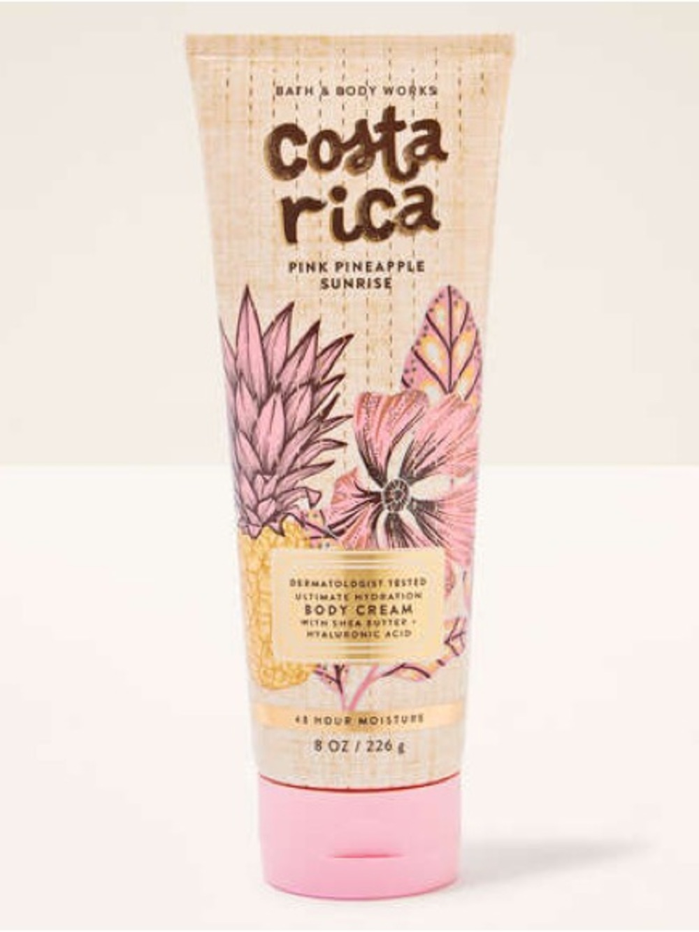 Bath & Body Works Pink Pineapple Sunrise Body Cream - Pink & Gold Accents